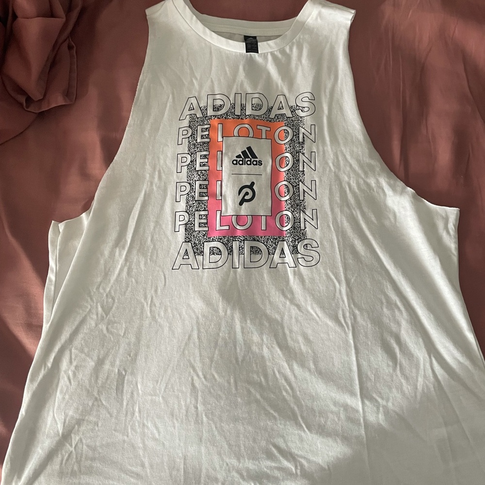 Peloton White adidas Muscle Tank Top